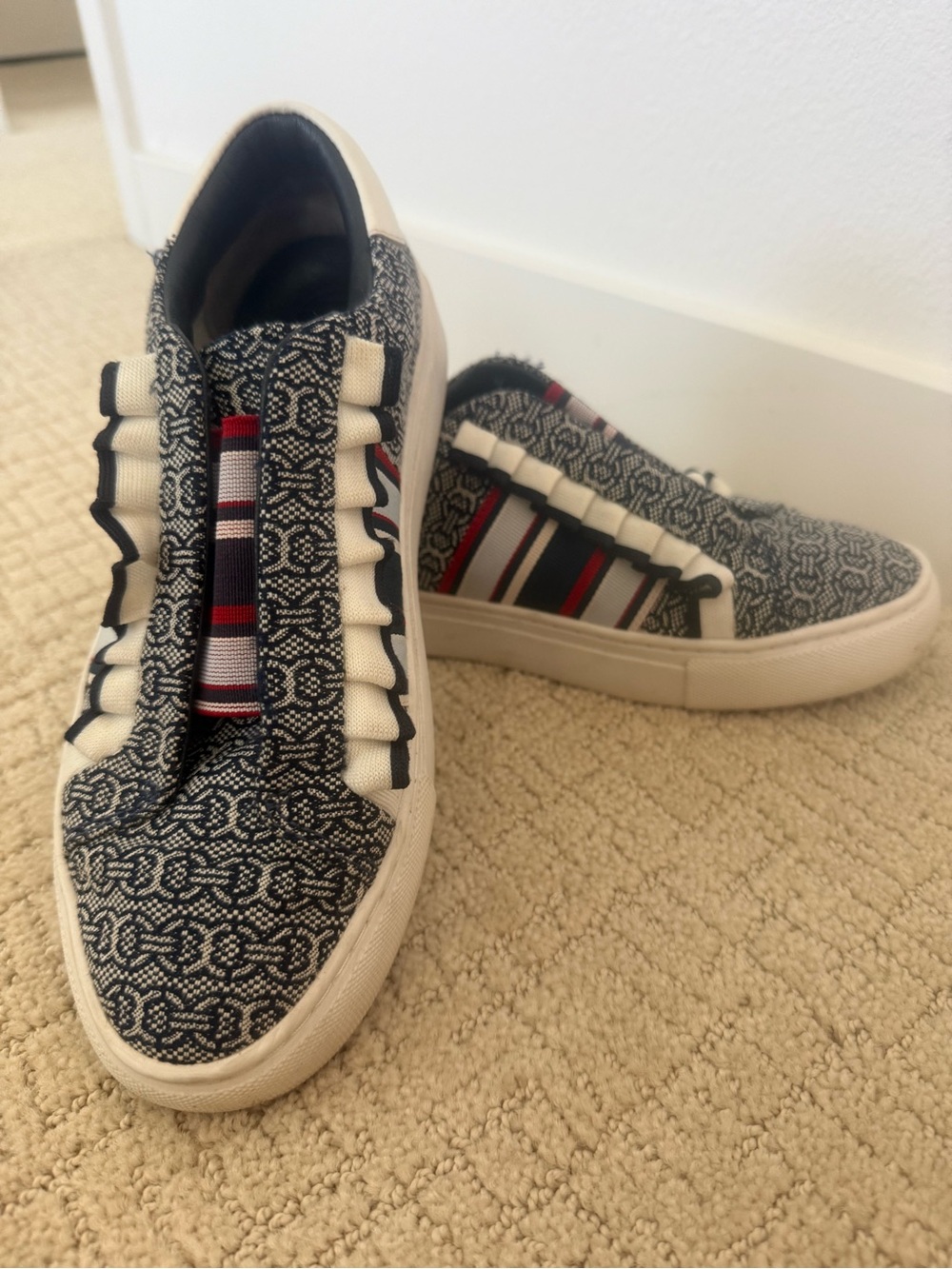 Tory Birch frilly slip on tennis shoes
